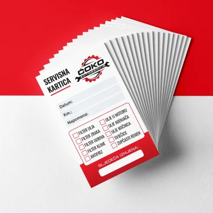 Servisne kartice - kartice za izmjenu ulja