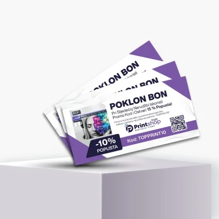 Profesionalni tisak poklon bonova na 350g mat papiru
