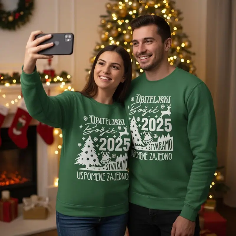 Urbane božićne majice s modernim Santa motivom