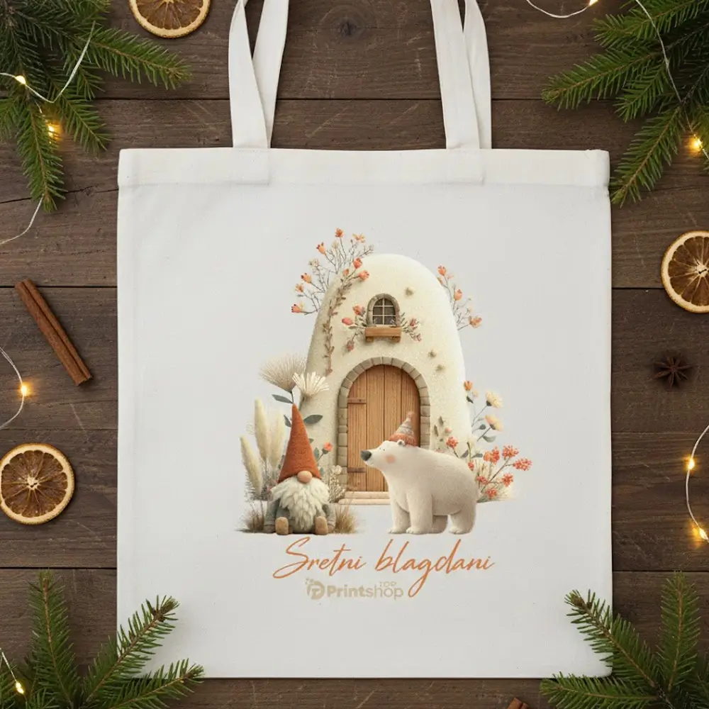 božićne platnene torbe