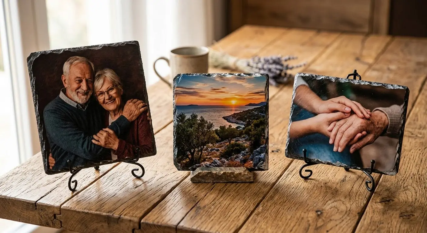 Rustikalni personalizirani Foto Kamen na stolu