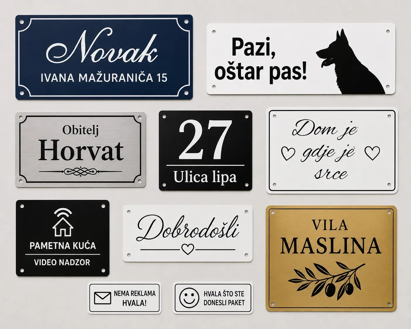 Unikatne personalizirane ploče i natpisi